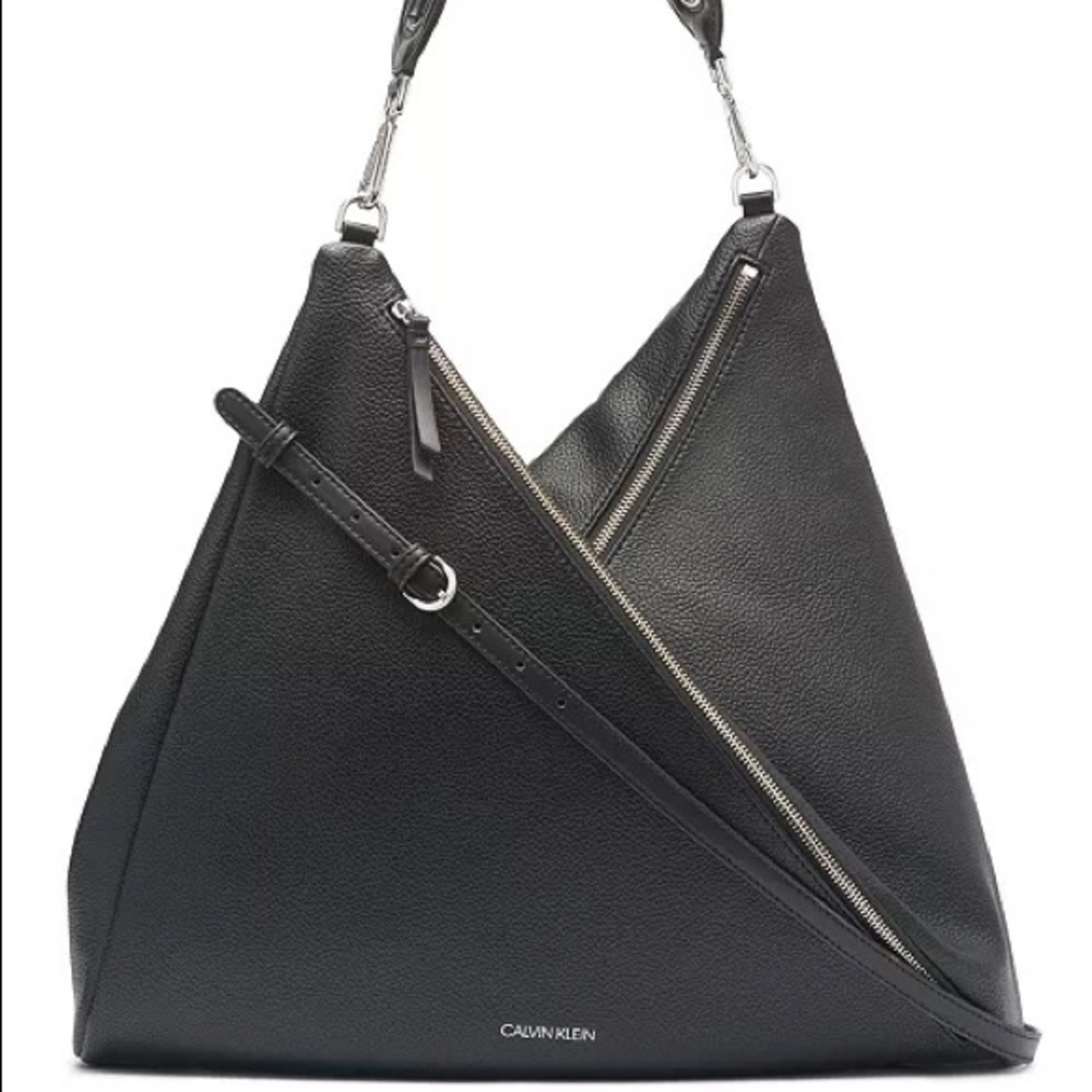 NWT Black Calvin Klein Geo Hobo Bag